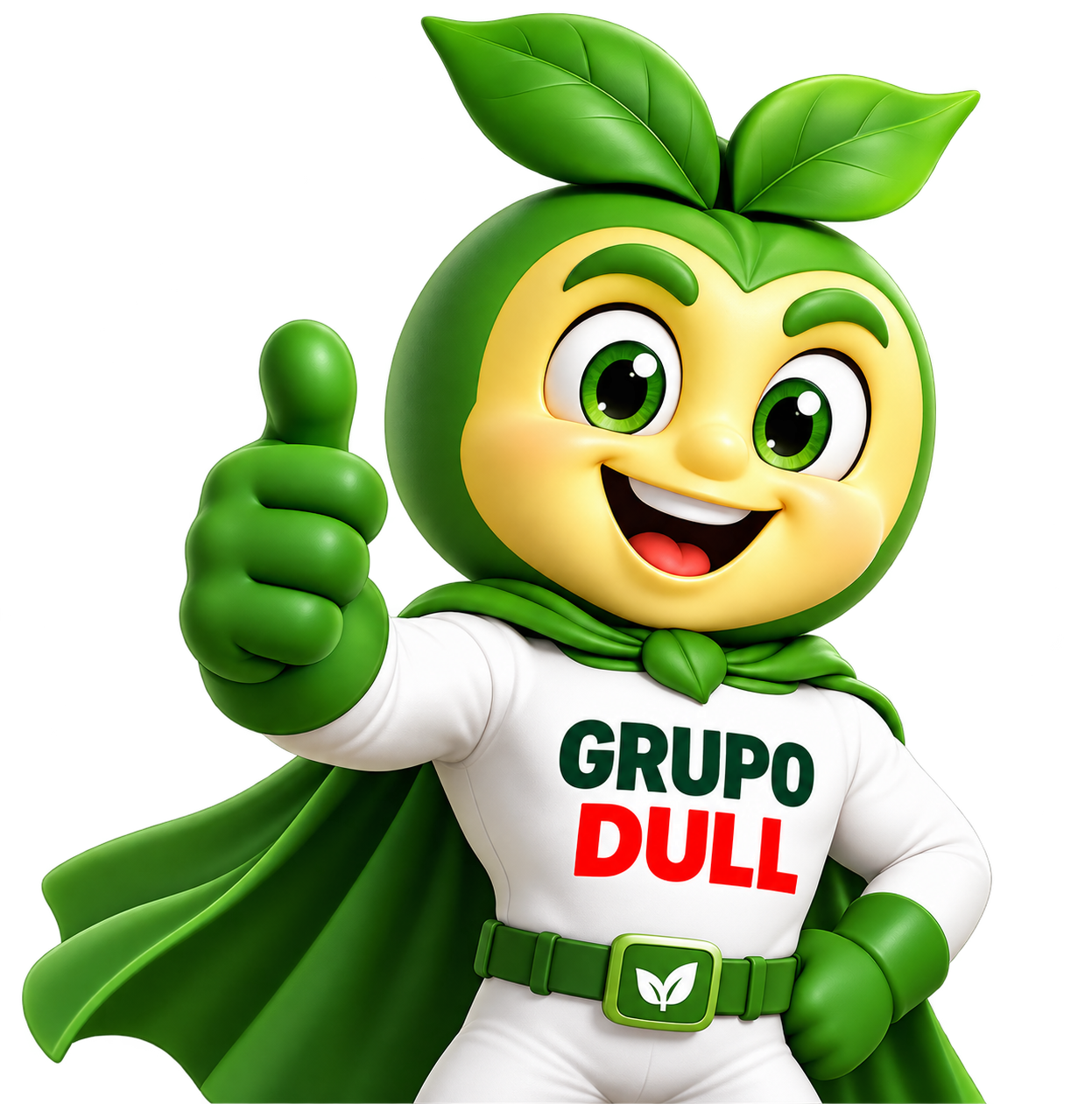 Dullman, la mascota de Grupo Dull, saludando con el pulgar arriba